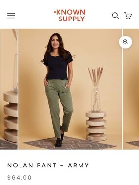 Known Supply Nolan Pant in Army Green